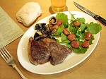 Steak and salad